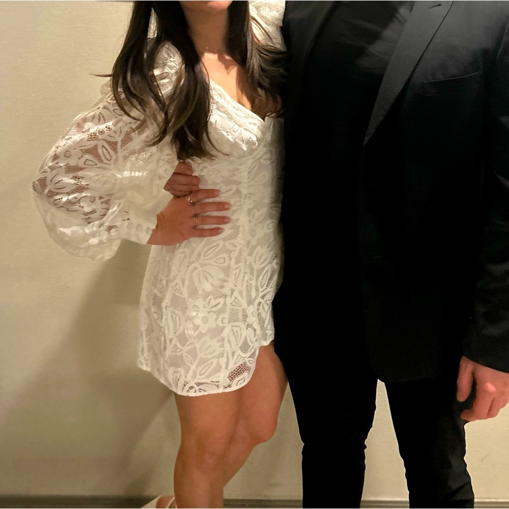 For Love and Lemons Maureen mini white dress